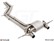 Premium Meisterschaft exhaust system for 2022-2023 Porsche Cayenne Turbo GT, featuring stainless steel construction and dual tips.