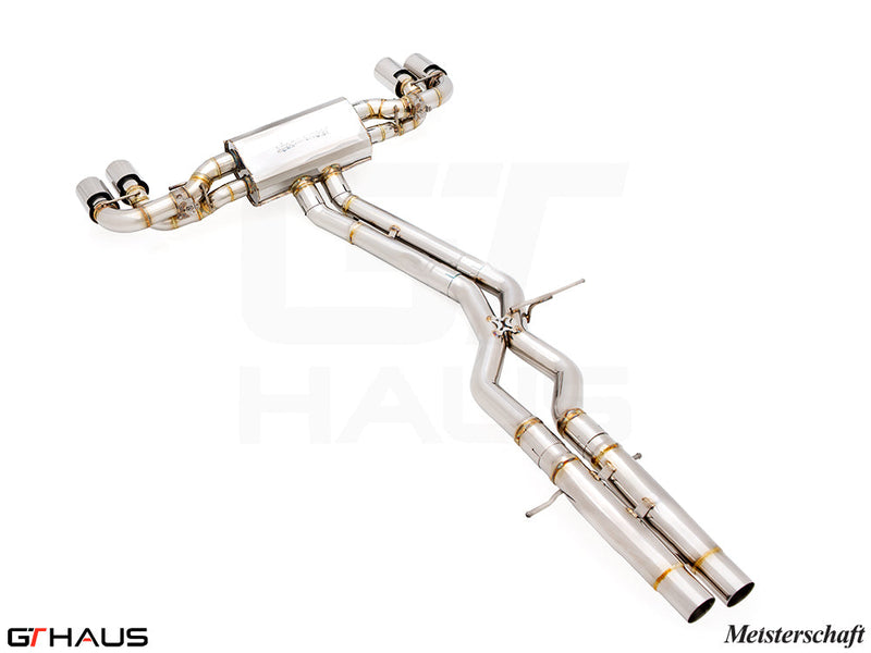 Premium performance exhaust system for 2024+ Porsche Cayenne SUV/Coupe V8 Turbo, featuring stainless steel construction.