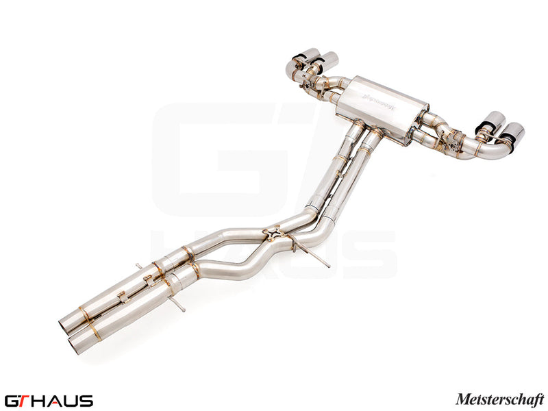 Premium exhaust system for 2024+ Porsche Cayenne SUV/Coupe V8 Turbo, featuring stainless steel construction and enhanced performance.
