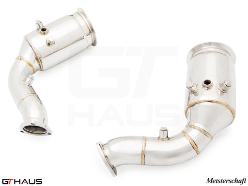 Premium down pipes for 2024+ Porsche Cayenne SUV/Coupe, featuring 400 CEL sport cats for enhanced performance.