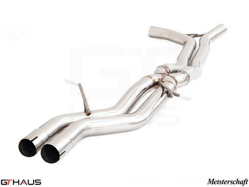Porsche Macan 2016+ full cat-back exhaust system featuring front, mid, and SR pipe for V6 petrol models.