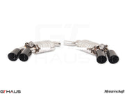 Premium performance exhaust system for Porsche Macan I4 Turbo (2022+), featuring stainless steel construction and dual tips.