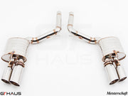 Premium exhaust system for Porsche Panamera Sedan 970 V6 3.6L, featuring polished stainless steel and dual tips.