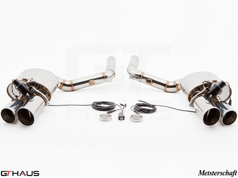 Premium exhaust system for Porsche Panamera Sedan 970 V6 Diesel, featuring dual tips and electronic valve control.
