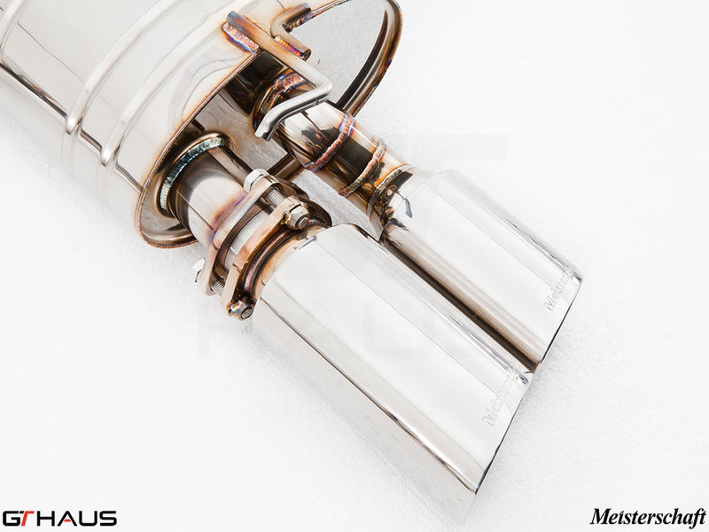 Premium stainless steel exhaust system for Porsche Panamera 970 V6 Diesel, featuring dual polished tips and precision craftsmanship.