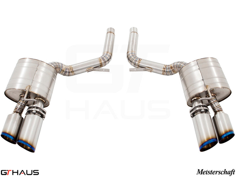 Premium performance exhaust system for Porsche Panamera Sedan 970 V6 Diesel, featuring stainless steel construction and dual tips.