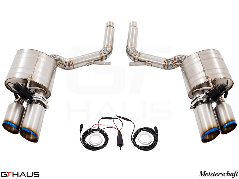 Premium exhaust system for Porsche Panamera 970 V8 Executive model, featuring stainless steel construction and electronic valve control.