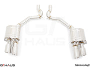 Premium exhaust system for Porsche Panamera 971 V8 (4.0T models) enhancing performance and sound. Handcrafted design.