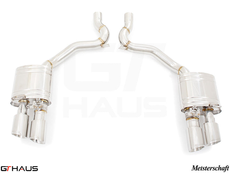 Premium exhaust system for Porsche Panamera 971 V8 (4.0T models) enhancing performance and sound. Handcrafted design.