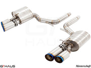 Premium exhaust system for Porsche Panamera 971 V8 (4.0T models) featuring stainless steel construction and dual tips.
