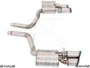 Premium exhaust system for Porsche Panamera 971 V8 (4.0T GTS/Turbo/Turbo S) models, featuring stainless steel construction and dual tips.