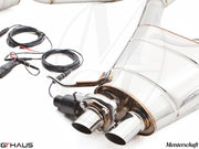 Premium exhaust system for Rolls Royce Dawn V12 Bi-turbo Coupe, featuring dual tips and electronic valve control.