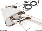 Premium exhaust system for Rolls Royce Dawn, featuring stainless steel construction and electronic valve control.