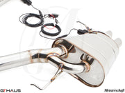 Premium exhaust system for Rolls Royce Dawn V12 Bi-turbo Coupe, featuring stainless steel construction and electronic valve control.