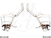 Premium exhaust system for Rolls Royce Dawn V12 Bi-turbo Coupe, enhancing performance and sound. Meisterschaft brand quality.