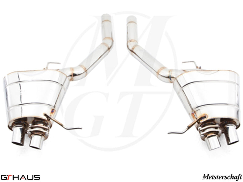 Premium exhaust system for Rolls Royce Dawn V12 Bi-turbo Coupe, enhancing performance and sound. Meisterschaft brand quality.