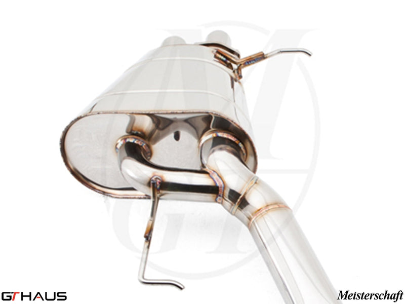 Premium stainless steel exhaust system for Rolls Royce Ghost V12 Bi-turbo sedan, showcasing precision craftsmanship and design.