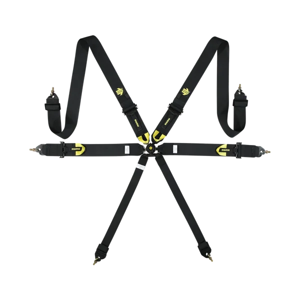 MOMO Corsa Harness 3x3x2 Camlock 6pt Clip In Restraint - Black