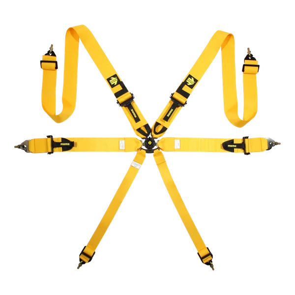 MOMO Corsa Harness 3x3x2 Camlock 6pt Clip In Restraint - Yellow