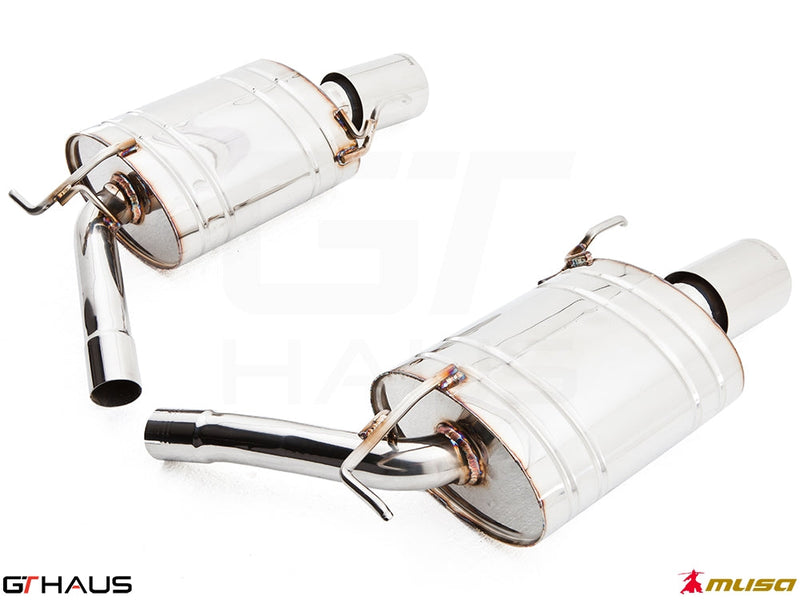 Premium performance exhaust system for Infiniti G37/Q40, featuring polished stainless steel construction and enhanced sound.