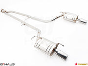 Premium performance exhaust system for Infiniti G37, G37S, and Q40 Sedan, featuring stainless steel construction and dual tips.