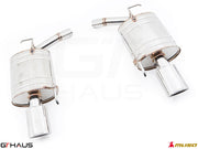 Premium performance exhaust system for Infiniti G37/Q40 Sedan, featuring stainless steel construction and polished tips.