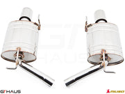 Premium performance exhaust system for Infiniti G37, G37S, and Q40 Sedan, featuring polished stainless steel construction.