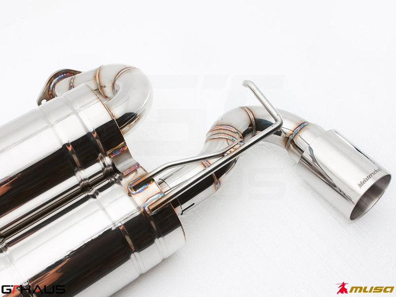 Premium stainless steel exhaust system for Infiniti G37, featuring polished finish and precision engineering for enhanced performance.