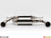 Premium performance exhaust system for Infiniti G37, G37S, Cabrio, and Q60 Coupe, featuring stainless steel construction.