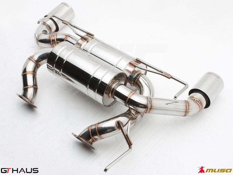 Premium performance exhaust system for Infiniti G37, G37S, Cabrio, and Q60 Coupe, featuring stainless steel construction.