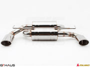 Premium performance exhaust system for Infiniti G37, G37S Coupe, Cabrio, and Q60 Coupe, featuring polished stainless steel construction.