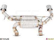Premium performance exhaust system for Infiniti Q50 Sedan 3.0 V6 Turbo, featuring stainless steel construction and dual tips.