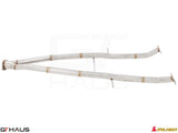 Straight cat-back mid pipe section for Infiniti Q50 Sedan 3.7L V6 VVEL, designed for GT/GT2/GTS models, made from stainless steel.