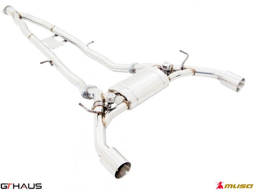 Premium performance exhaust system for Infiniti Q50 Sedan 3.7 Litre V6 VVEL, featuring stainless steel construction and enhanced sound.