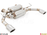 Premium performance exhaust system for Infiniti Q50 Sedan 3.7L V6 VVEL, featuring stainless steel construction and dual tips.