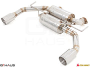 Premium performance exhaust system for Infiniti Q60 Coupe 3.0 V6 Turbo, featuring stainless steel construction and dual tips.