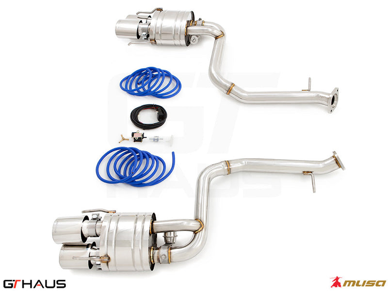 Premium performance exhaust system for Lexus GS-F (V8) 2012+, featuring stainless steel construction and electronic valve control.