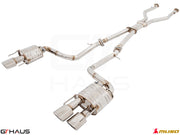 Premium performance exhaust system for Lexus GS-F (V8) 2012+, featuring stainless steel construction and dual tips.
