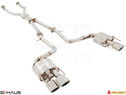 Premium performance exhaust system for Lexus GS-F (V8) 2012+, featuring stainless steel construction and dual tips.