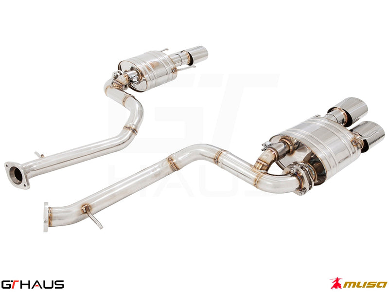 Premium stainless steel exhaust system for Lexus GS-F (V8) 2012+, enhancing performance and sound quality.