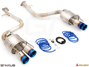 Premium performance exhaust system for Lexus GS-F (V8) 2012+, featuring stainless steel construction and dual tips.