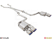 Premium performance exhaust system for Lexus GS-F (V8) 2012+, featuring stainless steel construction and dual tips.
