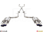 Premium performance exhaust system for Lexus GS-F V8 (2012+) featuring stainless steel construction and dual tips.