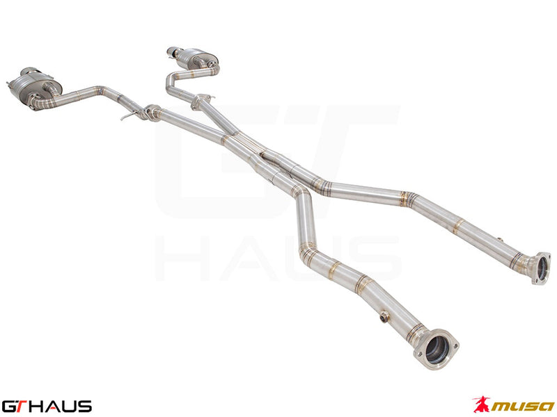 Premium performance exhaust system for Lexus GS-F (V8) 2012+, featuring stainless steel construction for enhanced sound and durability.