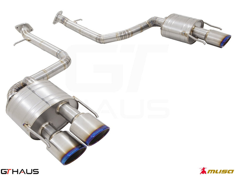 Premium exhaust system for Lexus GS-F (V8) 2012+, featuring stainless steel construction and dual tips for enhanced performance.