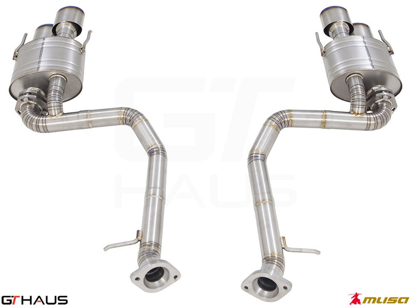 Premium stainless steel exhaust system for Lexus GS-F (V8) 2012+, featuring dual tips and optimized performance design.