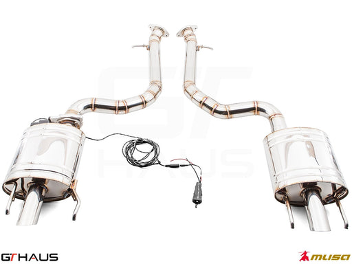 Premium exhaust system for Lexus GS 350 F-Sport (RWD) 2012+, featuring stainless steel construction and electronic valve control.