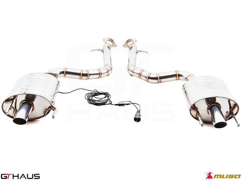 Premium performance exhaust system for Lexus GS 350 F-Sport (RWD) featuring stainless steel construction and electronic valve control.