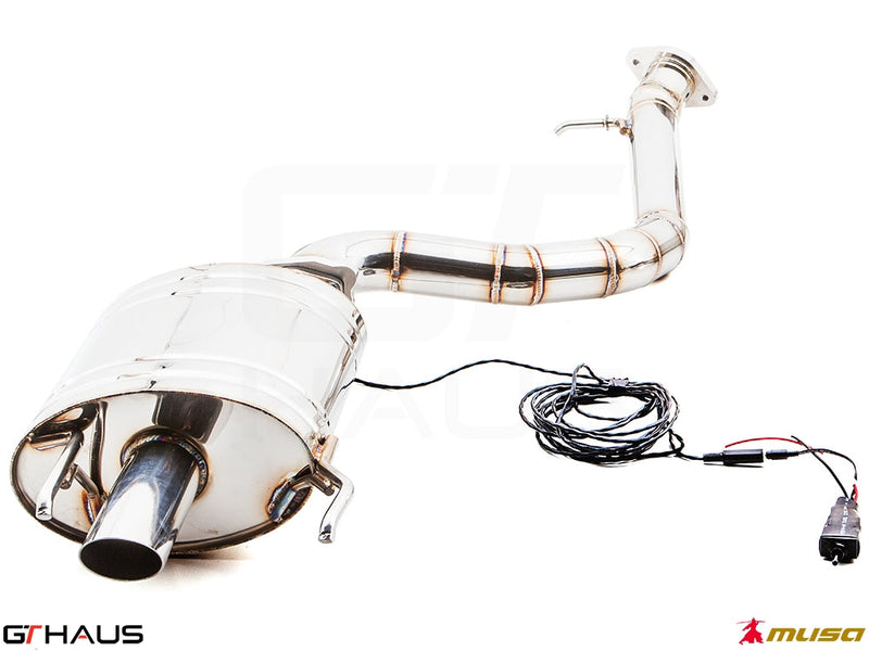 Premium performance exhaust system for Lexus GS 350 F-Sport (2012+) with electronic valve control and stainless steel design.