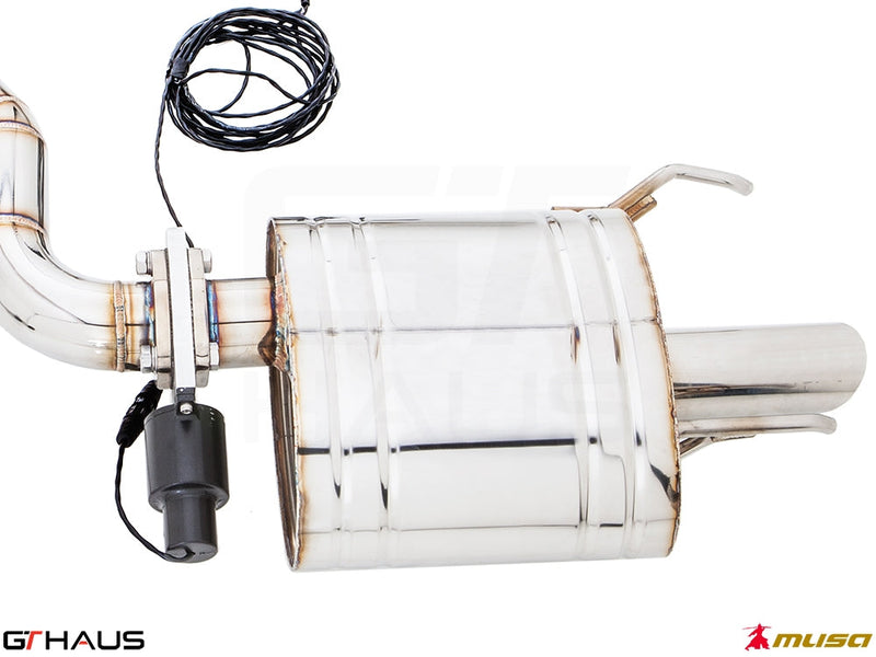 Premium exhaust system for Lexus GS 350 F-Sport (RWD) featuring stainless steel construction and electronic valve control.